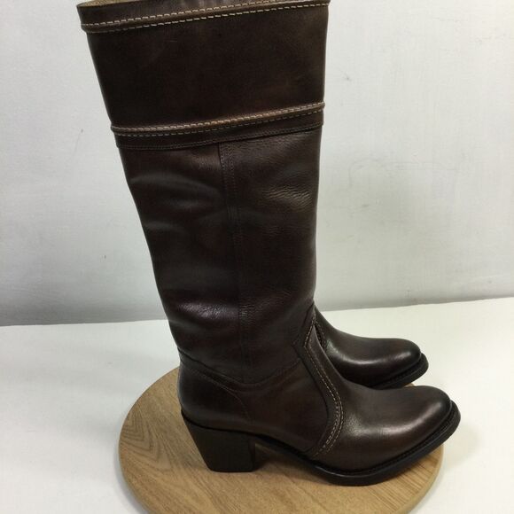 FRYE Womens Jane 14L Stitch AFG Leather Casual Dress Boot Dark Brown Size 10 NWB - Picture 8 of 14